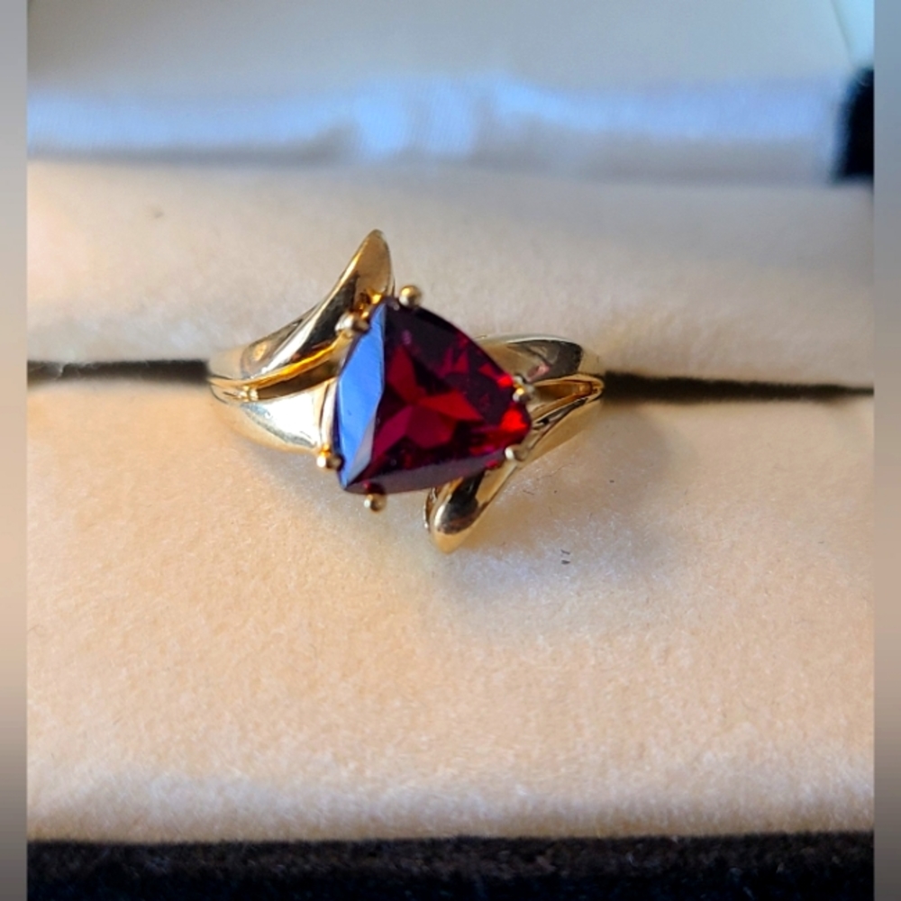 Brazilian Garnet Ring, 10kt Yellow Gold